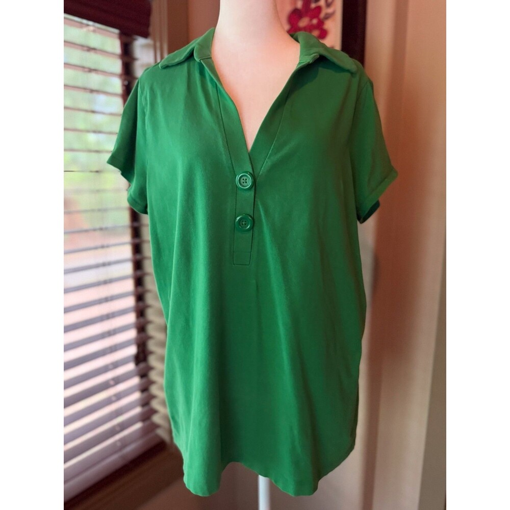 Vintage Kelly Green Venezia Shirt Polo Size 18/20